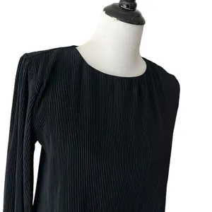 Abercrombie & Fitch Satin Micro Pleated Black Mini Dress Womens XXS Tall Party thumbnail 9