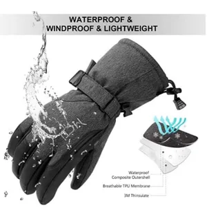 Ski Glove Winter Waterproof NWT(L) Gray thumbnail 5