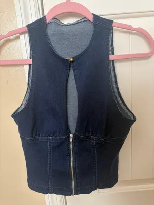 Denim vest top Blue thumbnail 1