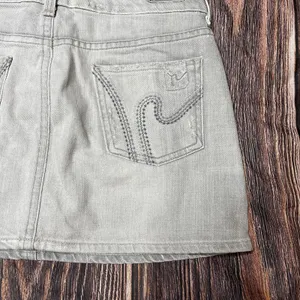 Citizens Of Humanity Boho #370 Stretch Denim Gray Mini Skirt Sz 25 Embroidered‎ thumbnail 8
