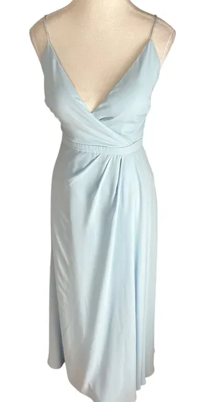 FAME and partners Dusty Blue Open‎ Back Maxi Dress Size 2 Prom Bridesmaid thumbnail 1
