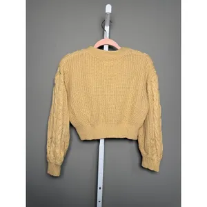 Urban Outfitters‎ Cropped Cable Knit Cardigan Balloon Sleeve S Cottagecore thumbnail 7