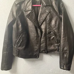 Women's Black Wild Fable Black Leather Jacket thumbnail 1
