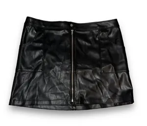 Faux Leather Zip Front Skirt thumbnail 3