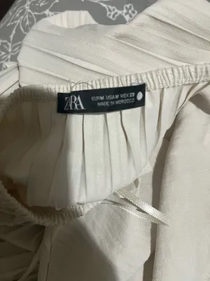 NWOT Zara Cream Pleated Halter Tank Top thumbnail 3