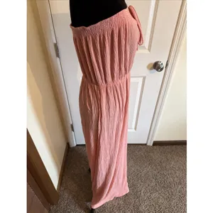 Ces Femme Coral Sleeveless‎ Maxi Dress Goddess Style Large Beach Resort Vacation thumbnail 4
