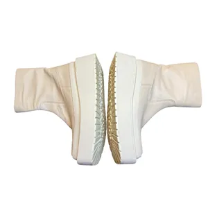 Paloma Barcelo Boots Womens Size 6 EU 36 White Leather Platform Wedge‎ Ankle Zip thumbnail 6