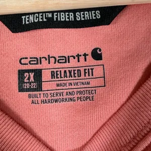 Carhartt Womens TS6179-W Coral Pink Tencel Fiber Series Relaxed Sweatshirt 2X thumbnail 4