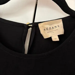 Sézane Bénédicte Blouse Black FR 34 US 2 Small‎ Boho Balloon Sleeve Crepe Top thumbnail 10