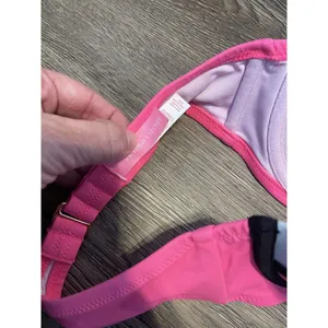 Victorias Secret Triangle Bikini Top 32C Underwire Padded Swim Bandeau Pink EUC thumbnail 3
