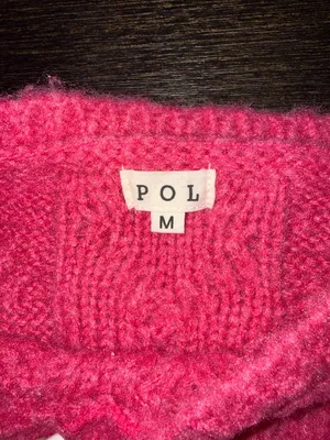 POL Hot Pink Cable Knit Puff Sleeve Sweater thumbnail 2