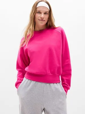 New Athleta XL Easy Fleece Crew Relaxed Sweatshirt Dahlia Pink X-Large Regular thumbnail 2