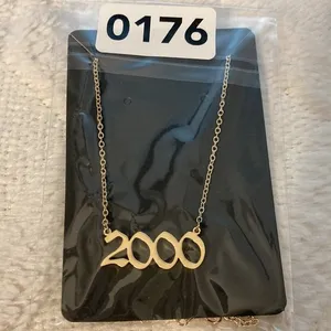 Yr 2000 Customizable Chain Necklace-birthday, anniversary, wedding date thumbnail 2