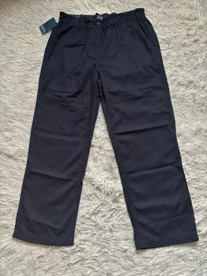 GAP Black Women’s Straight-Leg Twill Elasticized Pant Size L thumbnail 2
