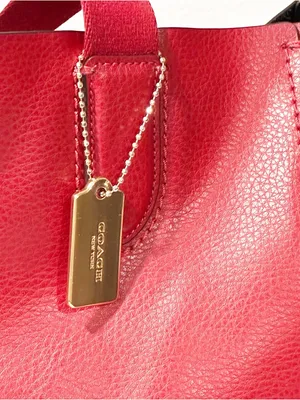 Coach Large Derby Tote Bag Red 58660 Leather Shoulder Bag thumbnail 3