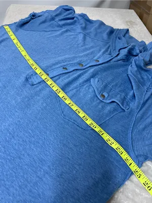 We The Free oversized linen cotton Button-Front Pocket Tee L collared sheer top thumbnail 4