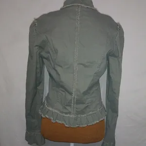 Dollhouse M Drab Pea Green Ruffle Waist Jacket thumbnail 4