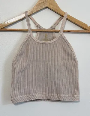 FP Movement Free People Happiness Runs Crop Tank Beige XS Small thumbnail 1
