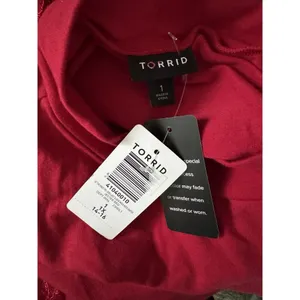 NWT Torrid Red At The Knee Jersey Lace Sleeve Mock Neck Skater Dress Size 1X thumbnail 9
