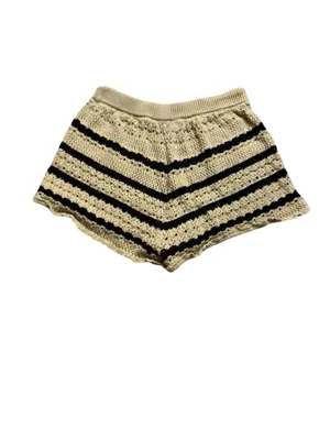 🧶 House of Harlow 1960 Size M Crochet Knit Striped Sweater Shorts Set 🧶 thumbnail 5