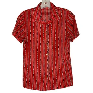 Vintage Graff Polyester Blouse Red‎ Red Size M thumbnail 2