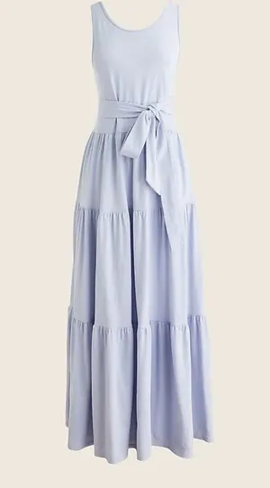 J. Crew Broken-In Jersey Tiered Maxi Dress periwinkle size small thumbnail 11