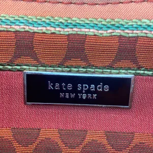 Vintage Kate Spade leather & clothe shoulder purse clutch bag thumbnail 3
