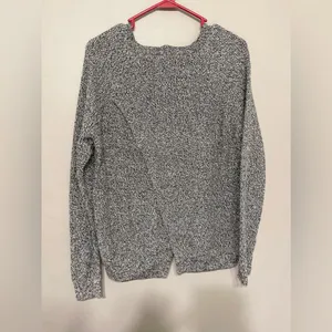 Madewell Province‎ Cross Back Knit Pullover Sweater Black & Gray Size Medium thumbnail 6