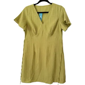 NWD Cupshe Lime Green Flared Sleeve Mini Dress Size Medium thumbnail 3