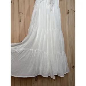Lulus Darling Concept White Tiered Tie-Front Puff Sleeve Dress Classy Medium thumbnail 6