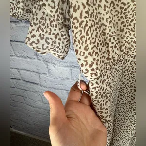 Loveriche‎ animal print swing dress tan/brown womens size medium short sleeve thumbnail 5