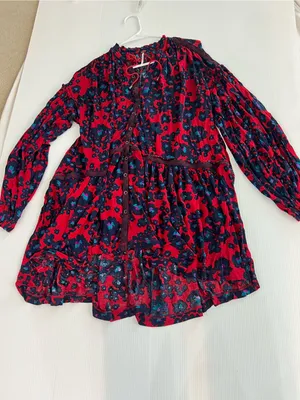 Free People Love Letter Tunic Top Mini Dress Red retail $128.00 thumbnail 8