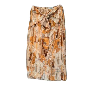 & Other Stories | Printed Asymmetrical Midi Skirt Terracotta Tie Front Boho US 8 thumbnail 4