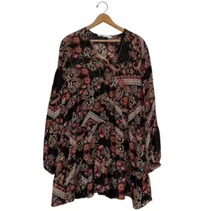 Zara Floral Paisley Print Long Sleeve‎ V Neck Mini Dress thumbnail 3