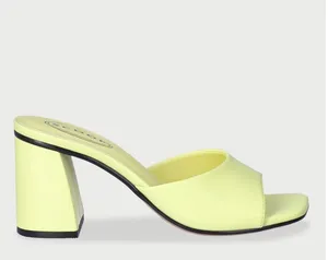Yellow Block Heel Mule Sandal Size 8.5 thumbnail 2