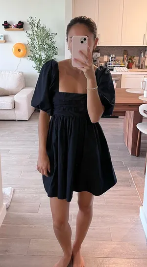 Abercrombie Poplin Mini Puff Sleeve Dress thumbnail 2