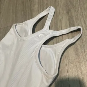 lululemon athletica White Ribbed Racerback Tank thumbnail 3