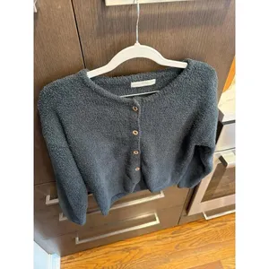 Natural Life Dark Forest Sweater Cardigan Button Puffer Cozy Preppy large thumbnail 2