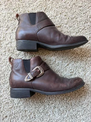 Ariat Jenna Western Ankle Boots 8.5B Brown Leather Cowboy Equestrian thumbnail 4