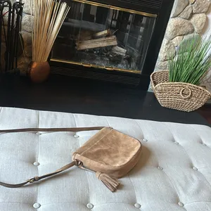 Lauren Ralph Lauren Brown Leather Suede Cow Leather Brown Saddle Crossbody Bag thumbnail 12