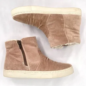 Billabong Sweet Spot Dune Tan Vegan Suede Sherpa Lined Zip Ankle Booties Size 6 thumbnail 4