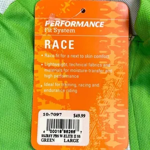 New! NWT Race Women’s Green Short Sleeve Zip Up Lightweight Jersey Large thumbnail 2