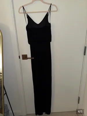 Black Spaghetti Strap Maxi Dress with Side Slit thumbnail 4