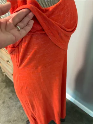 CAbi The Weekend Dress #5792 Bright Coral Layered Sleeveless Midi Dress thumbnail 6