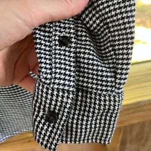 Abercrombie & Fitch Women's Oversized Black & White Houndstooth Shacket Size S thumbnail 5