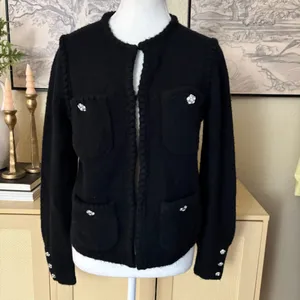J CREW Odette Sweater Cardigan Lady‎ jacket with Jewel Buttons Size Small thumbnail 4