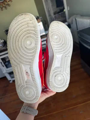 Red and Gold Nike Air Force 1s thumbnail 3
