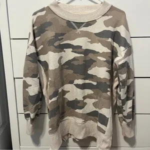 Aerie Good Vibes Oversized Camo Crewneck thumbnail 2