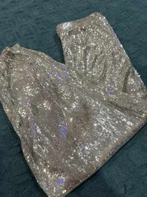 Josey Wynette Silver Sequin Long Sleeve V-Neck Blouse and Matching Jogger Set thumbnail 11
