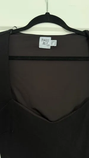 Princess Polly Long Sleeve Mini Black Dress Cut-Out thumbnail 5